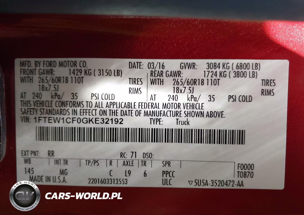 2016 Ford F-150 Xlt VIN:1FTEW1CF0GKE32192 - 9