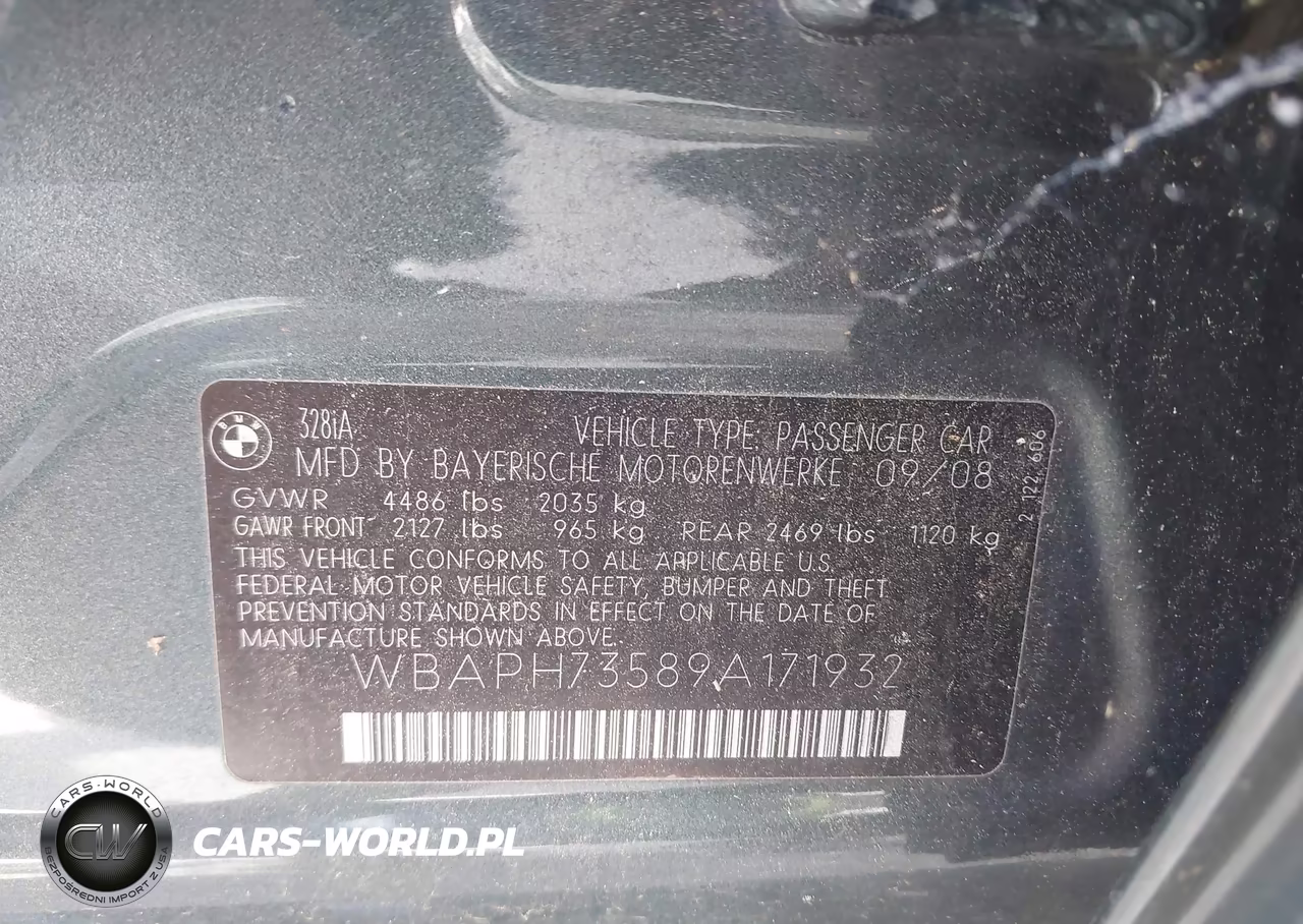 2009 BMW 328I VIN:WBAPH73589A171932 - 9