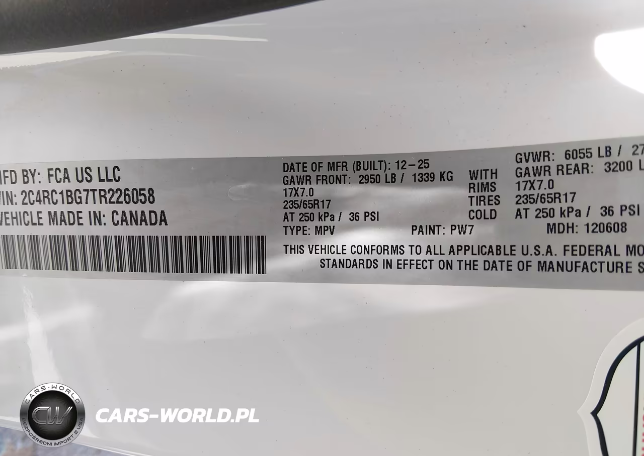 2026 Chrysler Pacifica Select VIN:2C4RC1BG7TR226058 - 9