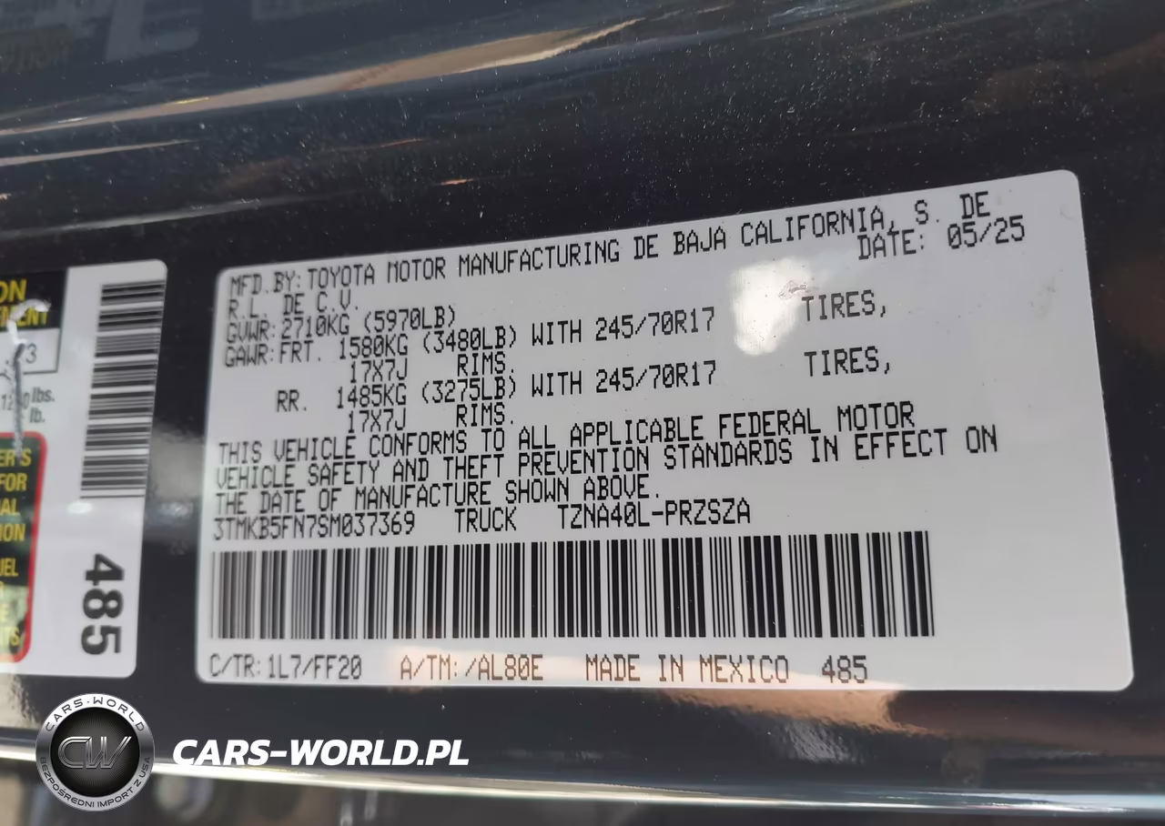 2025 Toyota Tacoma Sr5 VIN:3TMKB5FN7SM037369 - 9