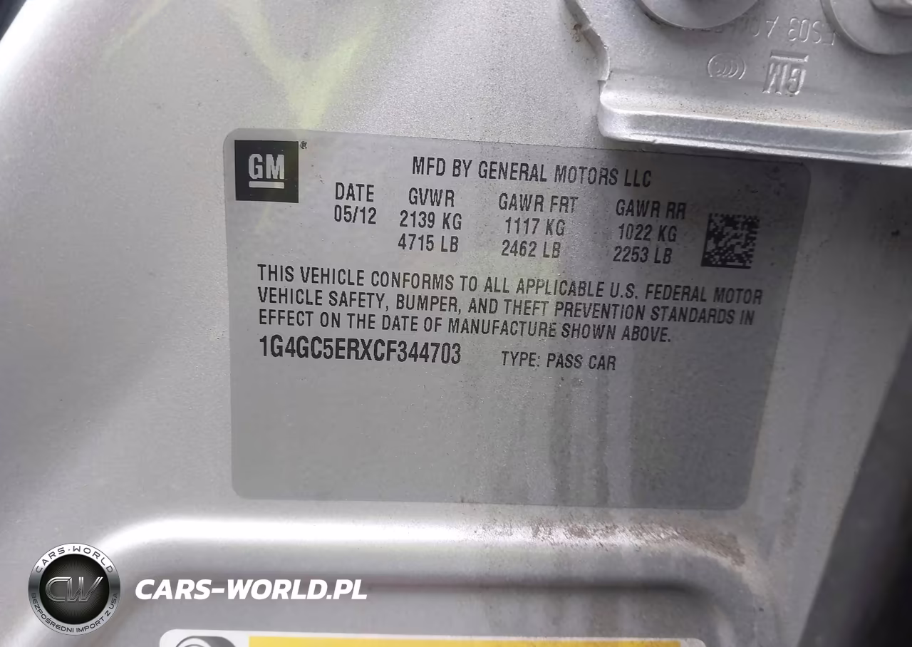 2012 Buick Lacrosse Leather Group VIN:1G4GC5ERXCF344703 - 9