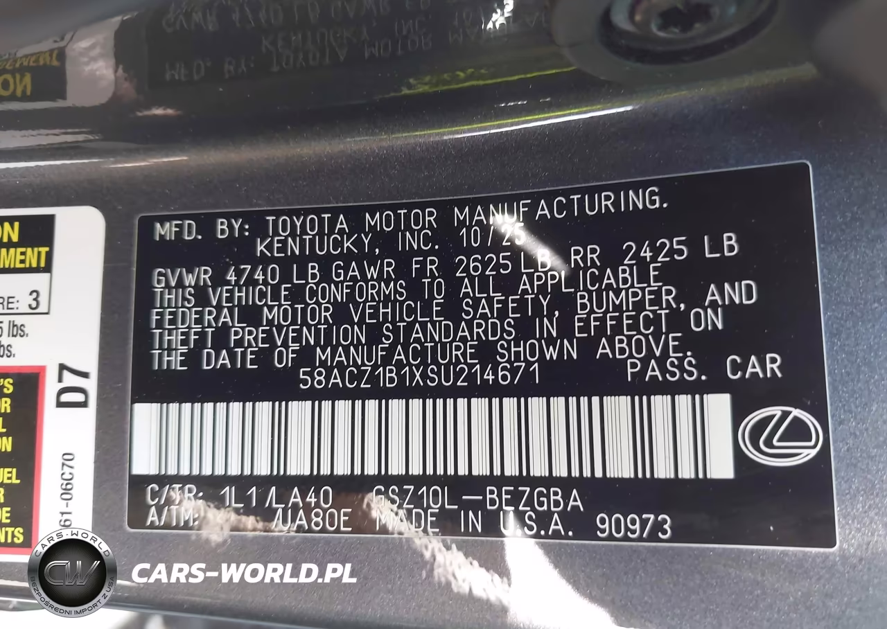 2025 Lexus Es 350 VIN:58ACZ1B1XSU214671 - 9