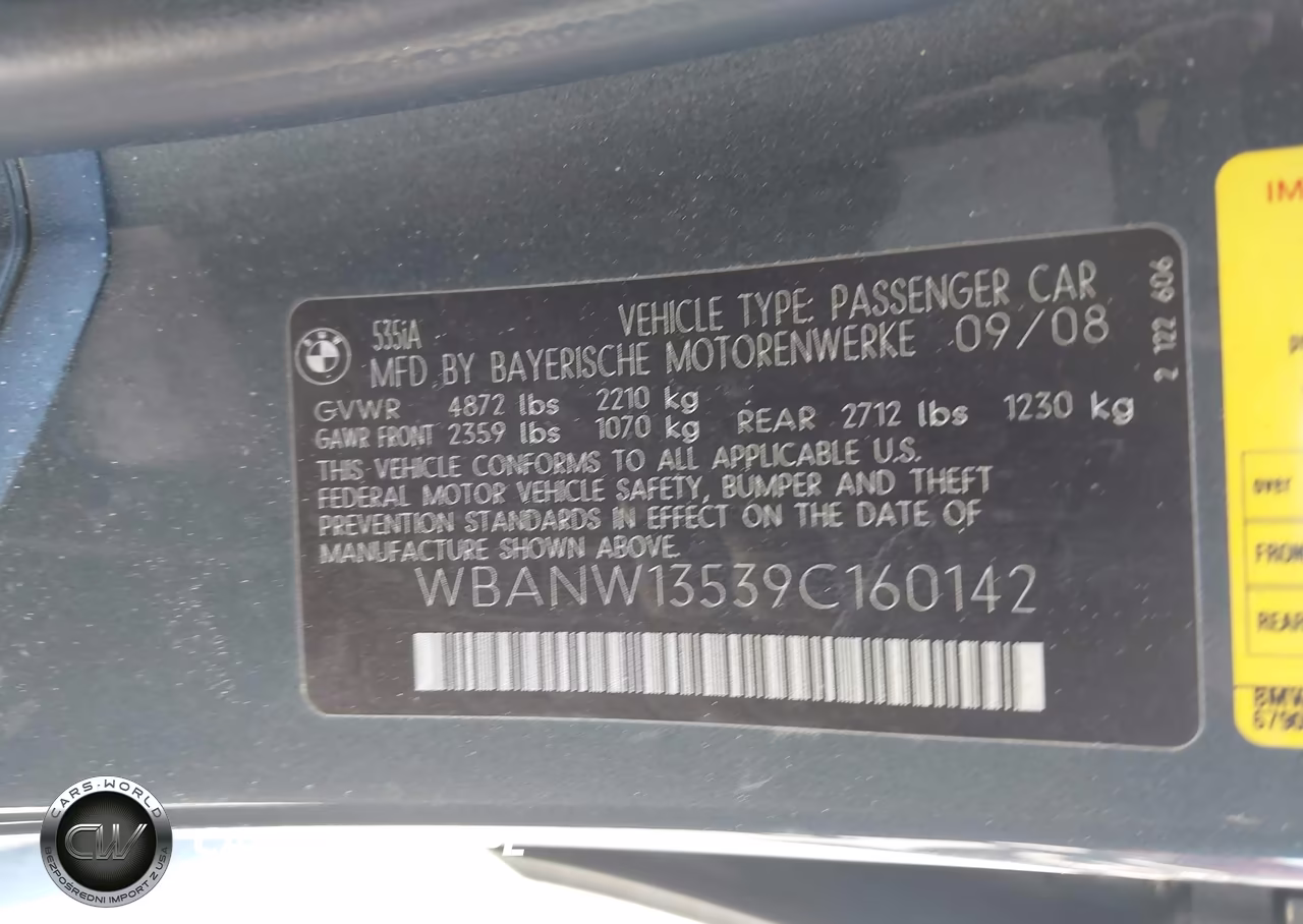 2009 BMW 535I VIN:WBANW13539C160142 - 9