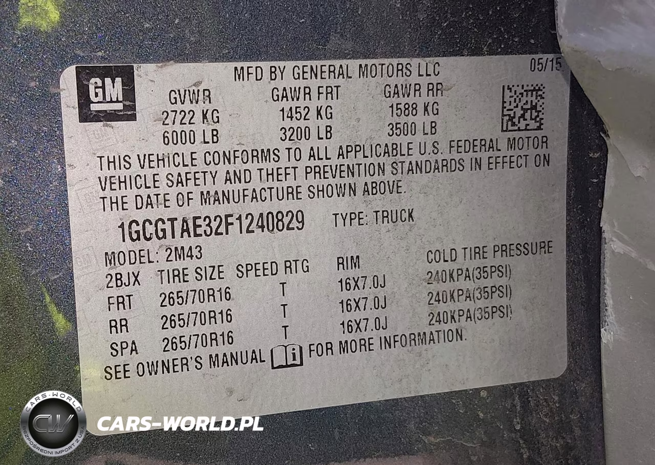2015 Chevrolet Colorado Wt VIN:1GCGTAE32F1240829 - 9