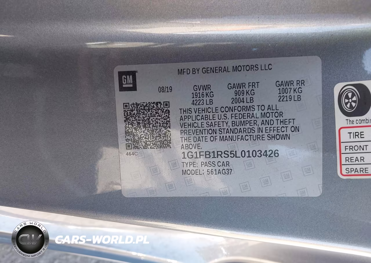 2020 Chevrolet Camaro Rwd 1Lt VIN:1G1FB1RS5L0103426 - 9