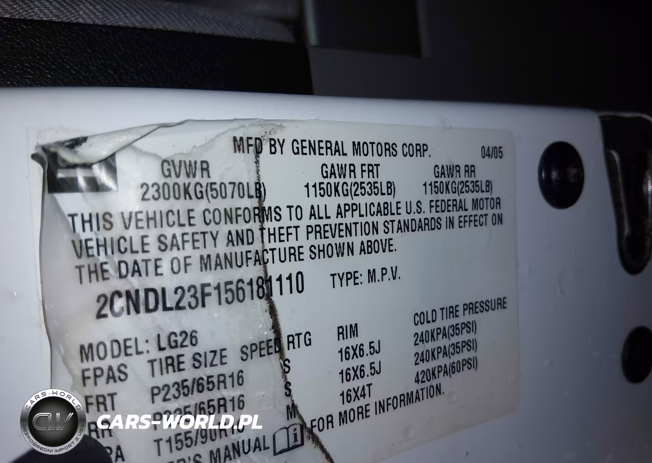 2005 Chevrolet Equinox Ls VIN:2CNDL23F156181110 - 9