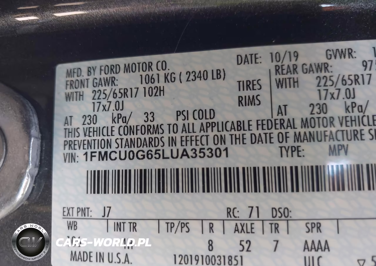 2020 Ford Escape Se VIN:1FMCU0G65LUA35301 - 9