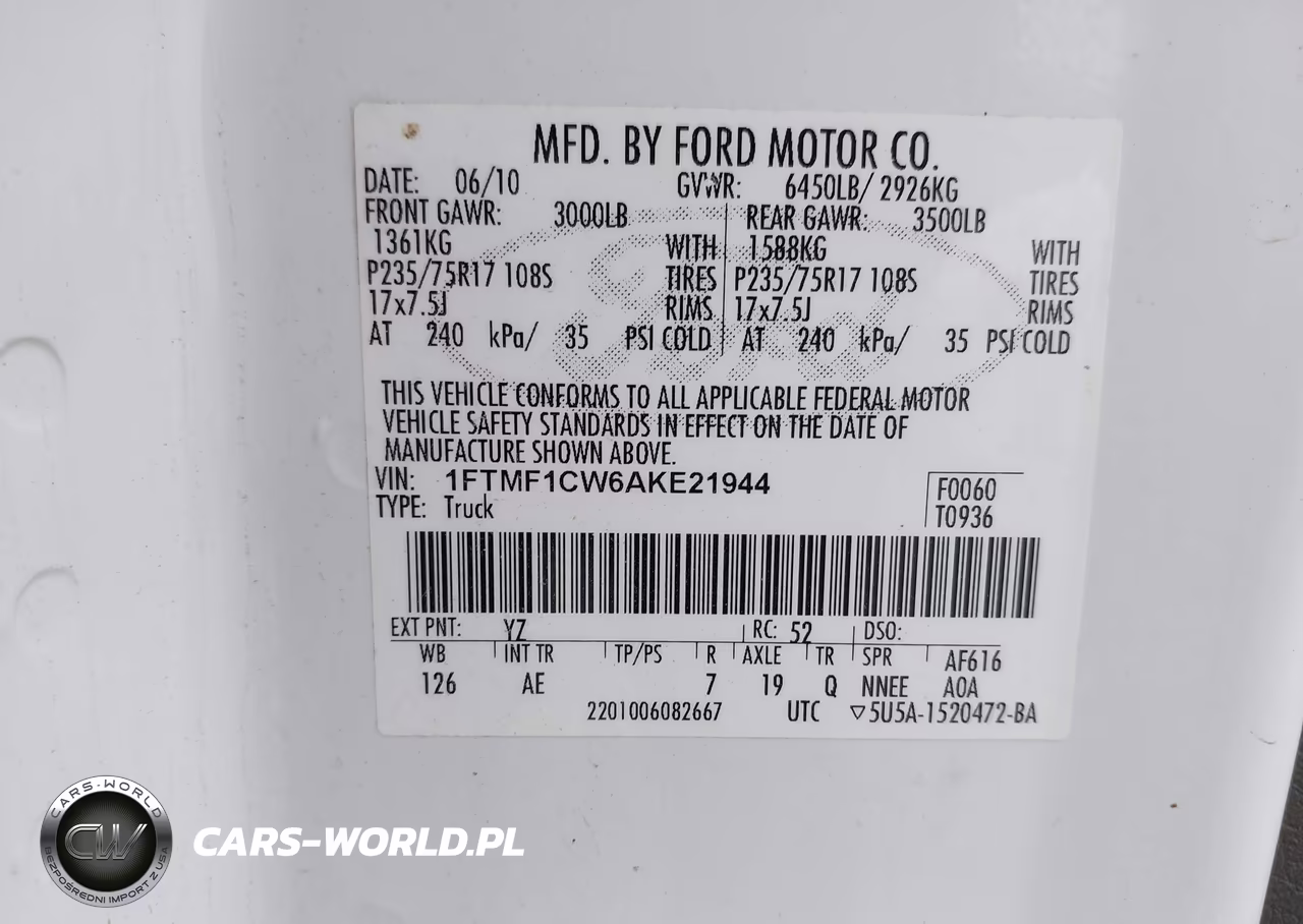 2010 Ford F-150 Stx-Xl-Xlt VIN:1FTMF1CW6AKE21944 - 9