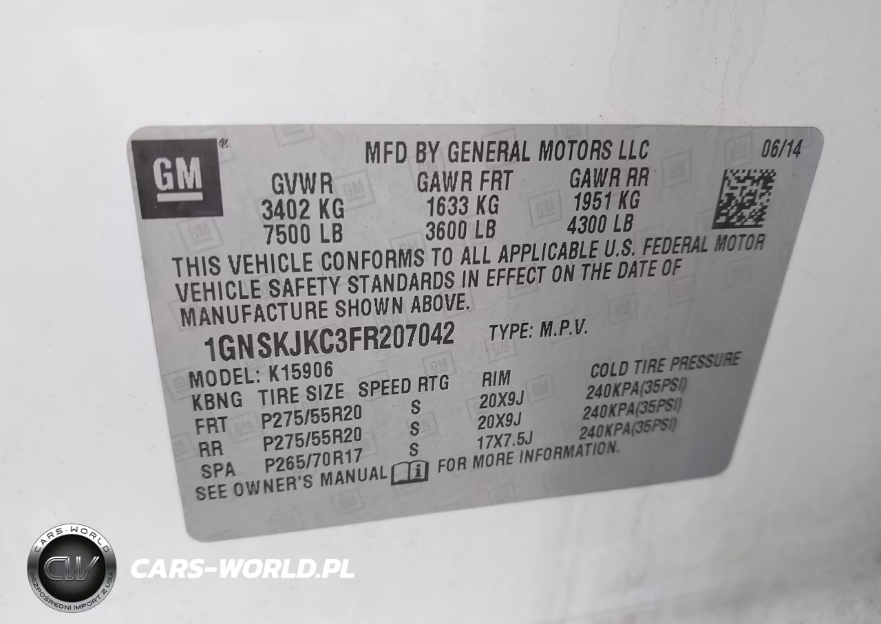 2015 Chevrolet Suburban 1500 Lt VIN:1GNSKJKC3FR207042 - 9