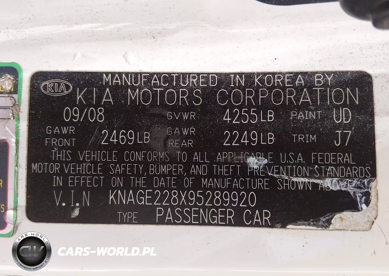 2009 Kia Optima Lx VIN:KNAGE228X95289920 - 9