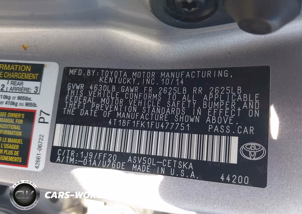 2015 Toyota Camry Se VIN:4T1BF1FK1FU477751 - 9