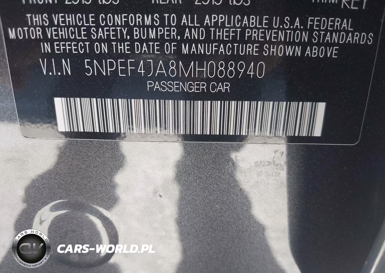 2021 Hyundai Sonata Sel VIN:5NPEF4JA8MH088940 - 9