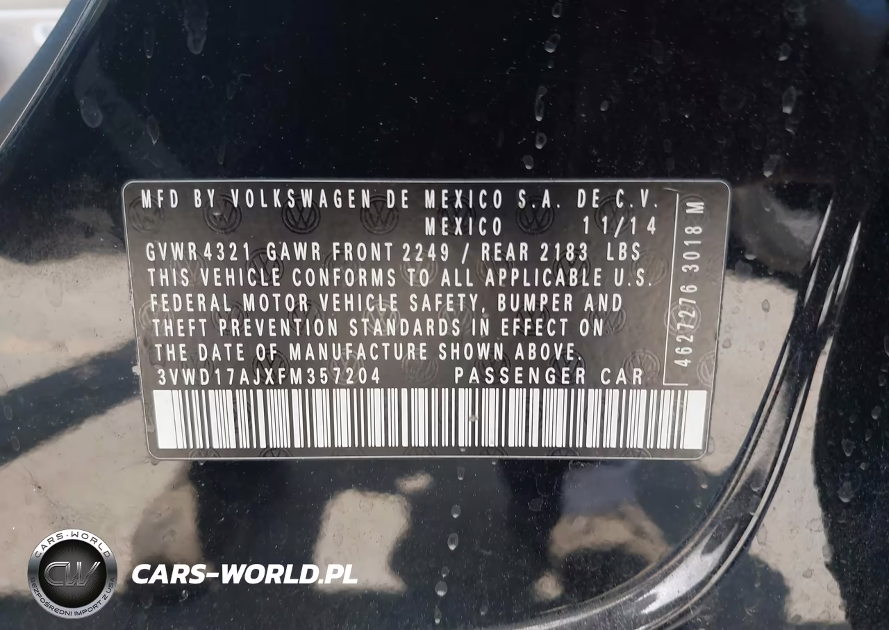 2015 Volkswagen Jetta 1.8T Se VIN:3VWD17AJXFM357204 - 9