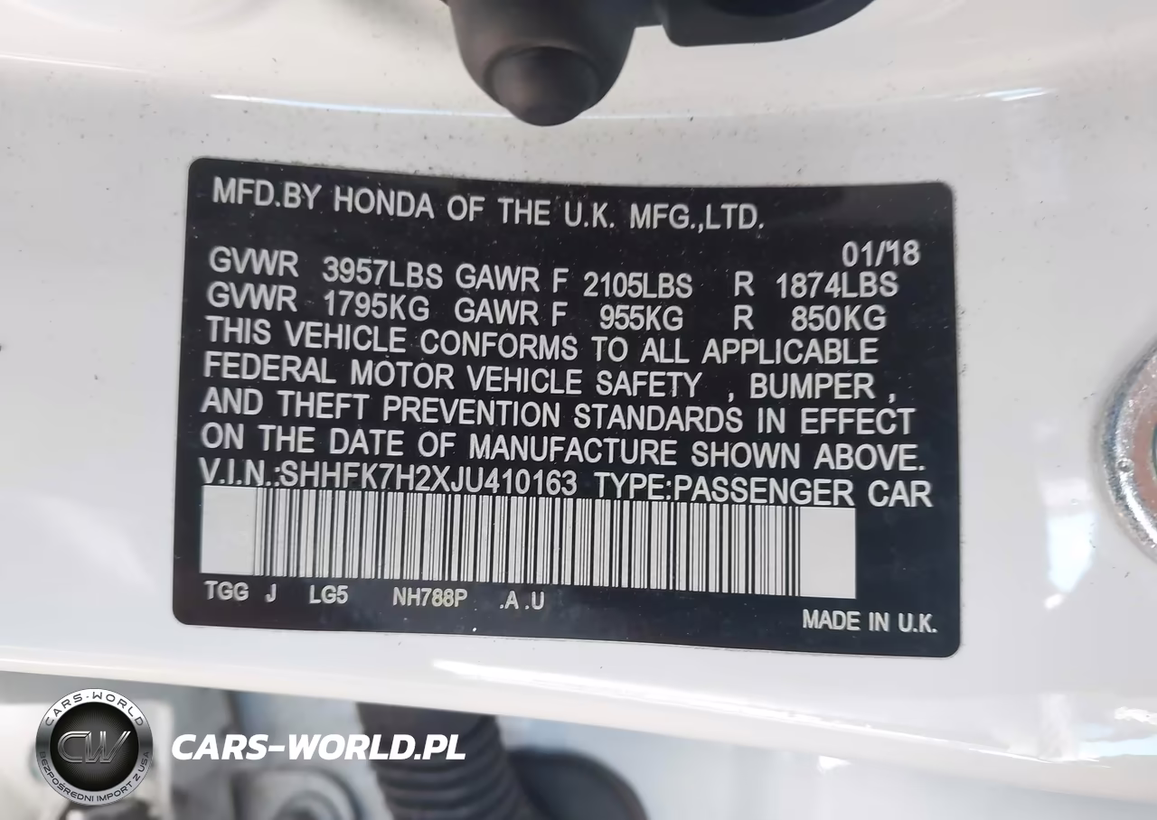 2018 Honda Civic Lx VIN:SHHFK7H2XJU410163 - 9