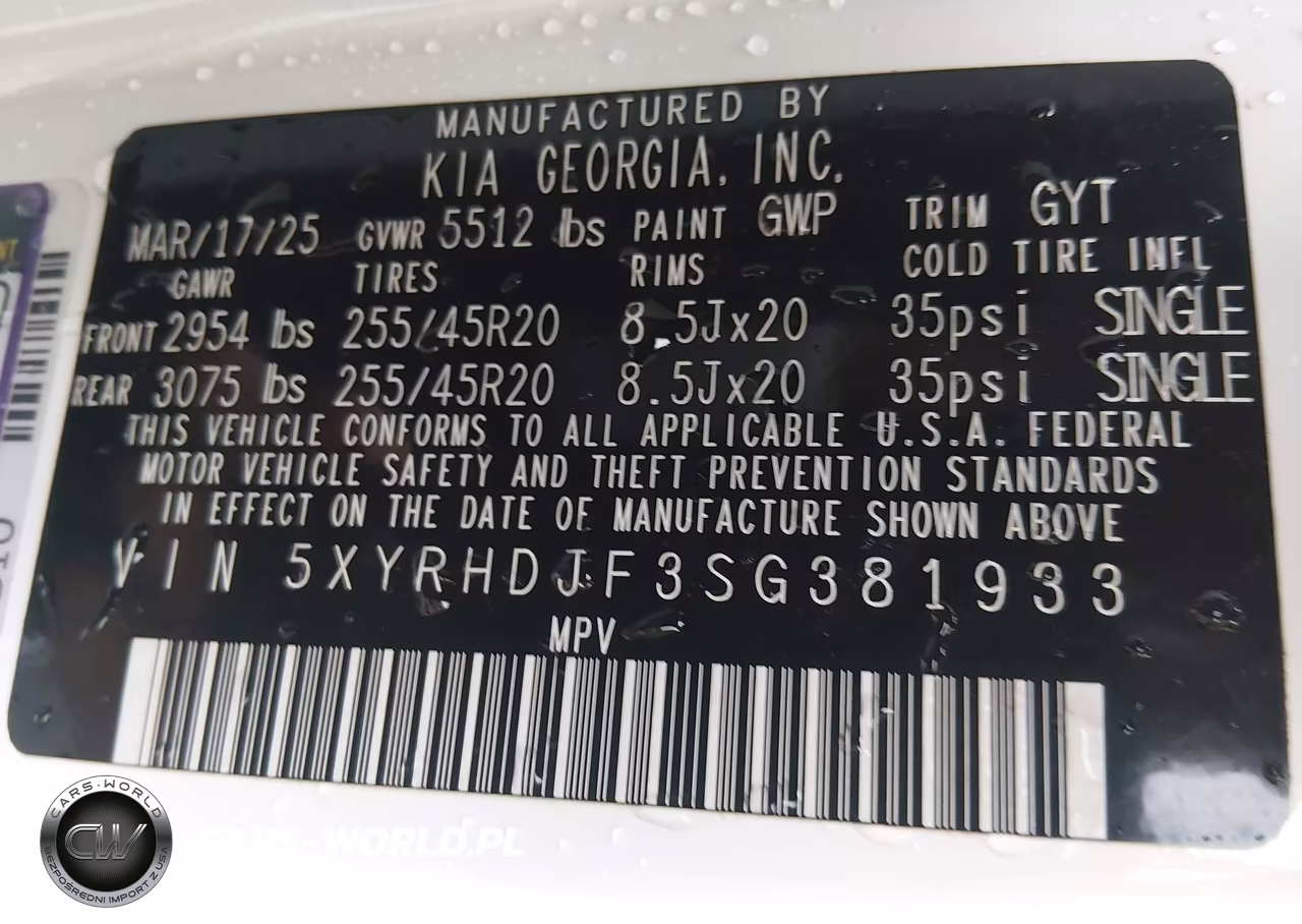 2025 Kia Sorento Ex VIN:5XYRHDJF3SG381933 - 9