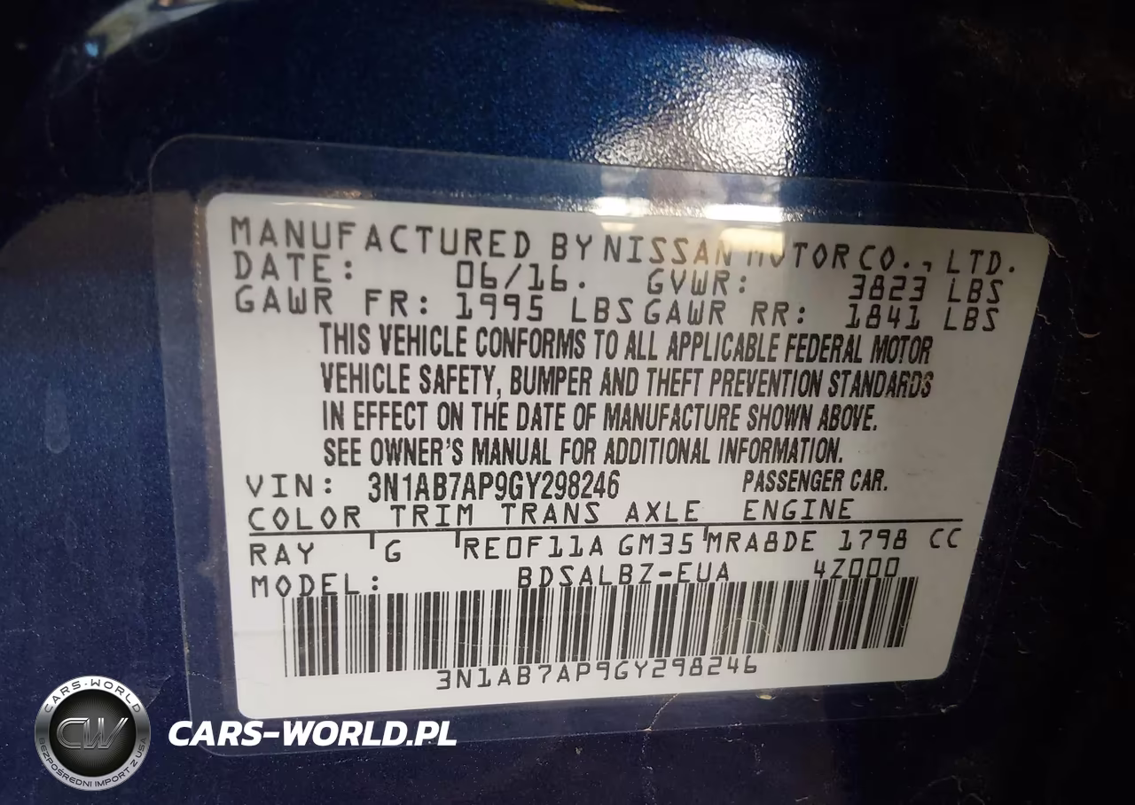 2016 Nissan Sentra S VIN:3N1AB7AP9GY298246 - 9