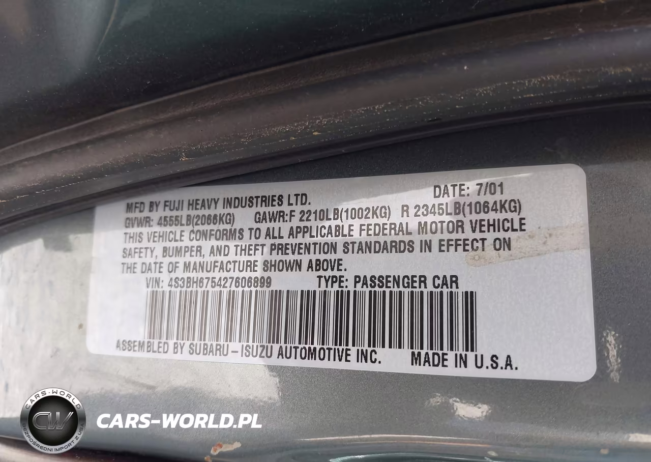 2002 Subaru Outback VIN:4S3BH675427606899 - 9