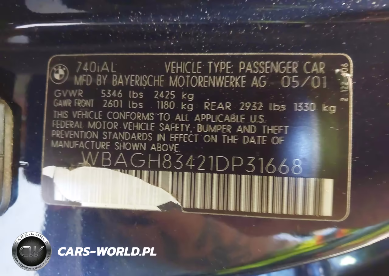 2001 BMW 740Il VIN:WBAGH83421DP31668 - 9