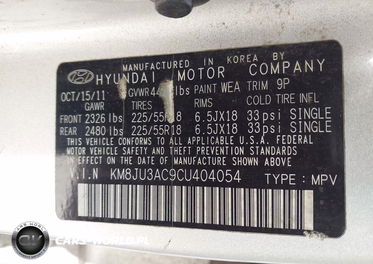 2012 Hyundai Tucson Limited VIN:KM8JU3AC9CU404054 - 9