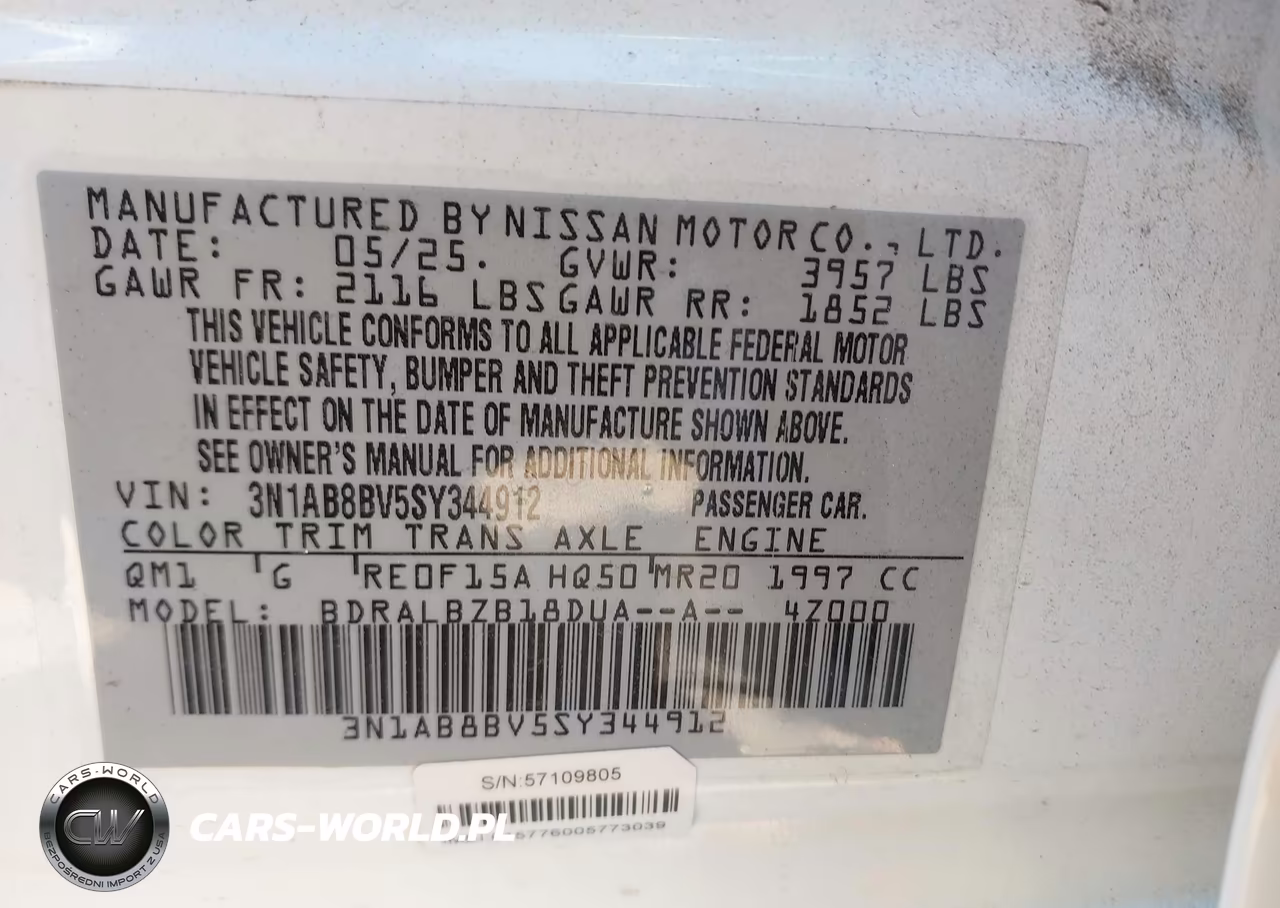 2025 Nissan Sentra S VIN:3N1AB8BV5SY344912 - 9