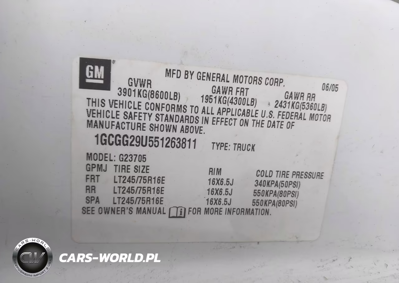 2005 Chevrolet Express VIN:1GCGG29U551263811 - 9