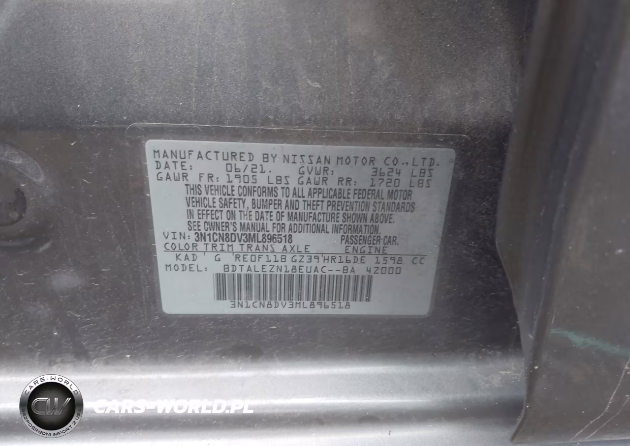 2021 Nissan Versa S Xtronic Cvt VIN:3N1CN8DV3ML896518 - 9