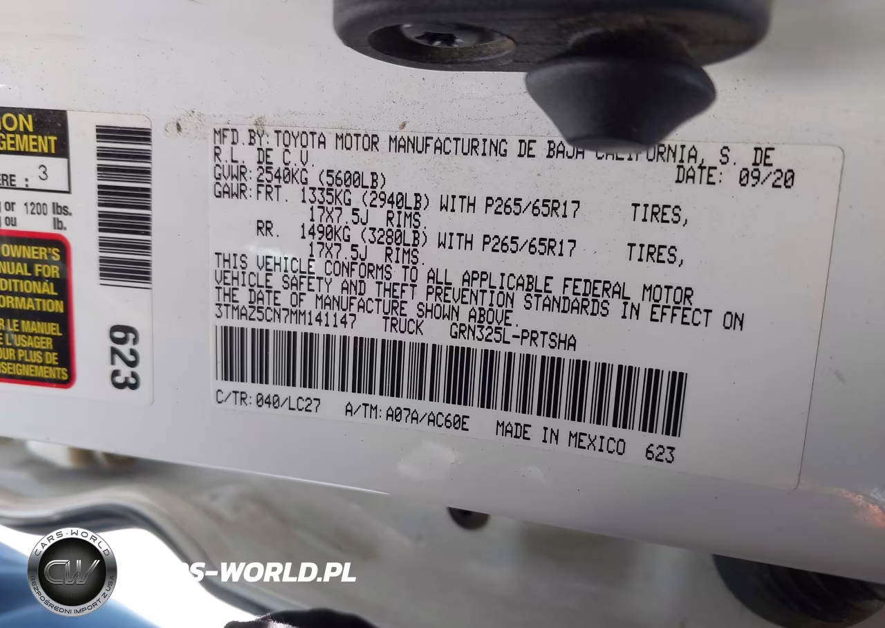 2021 Toyota Tacoma Trd Sport VIN:3TMAZ5CN7MM141147 - 9