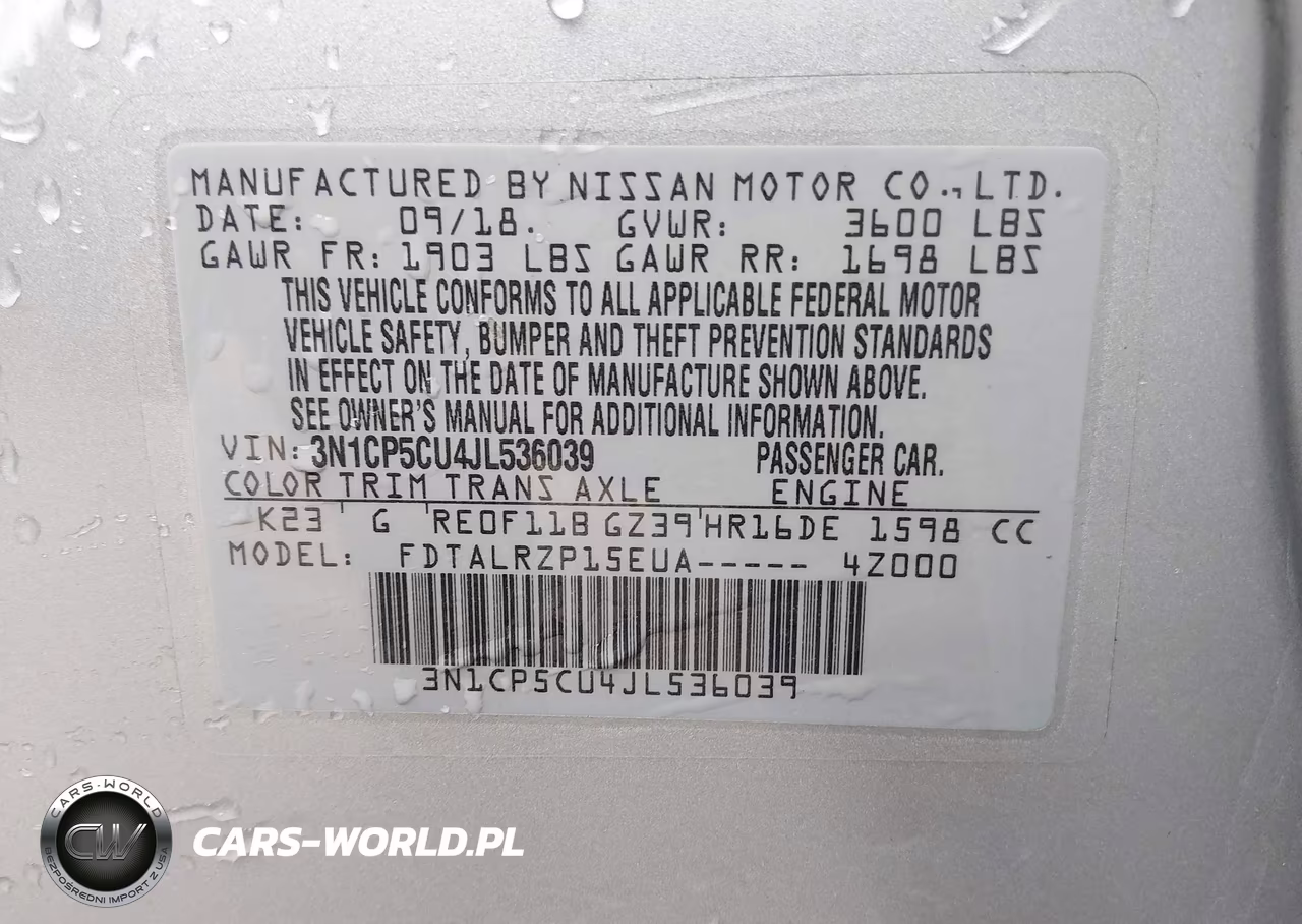 2018 Nissan Kicks S VIN:3N1CP5CU4JL536039 - 9