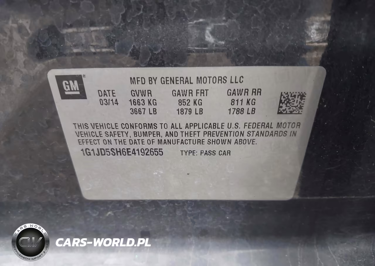 2014 Chevrolet Sonic Lt Manual VIN:1G1JD5SH6E4192655 - 9