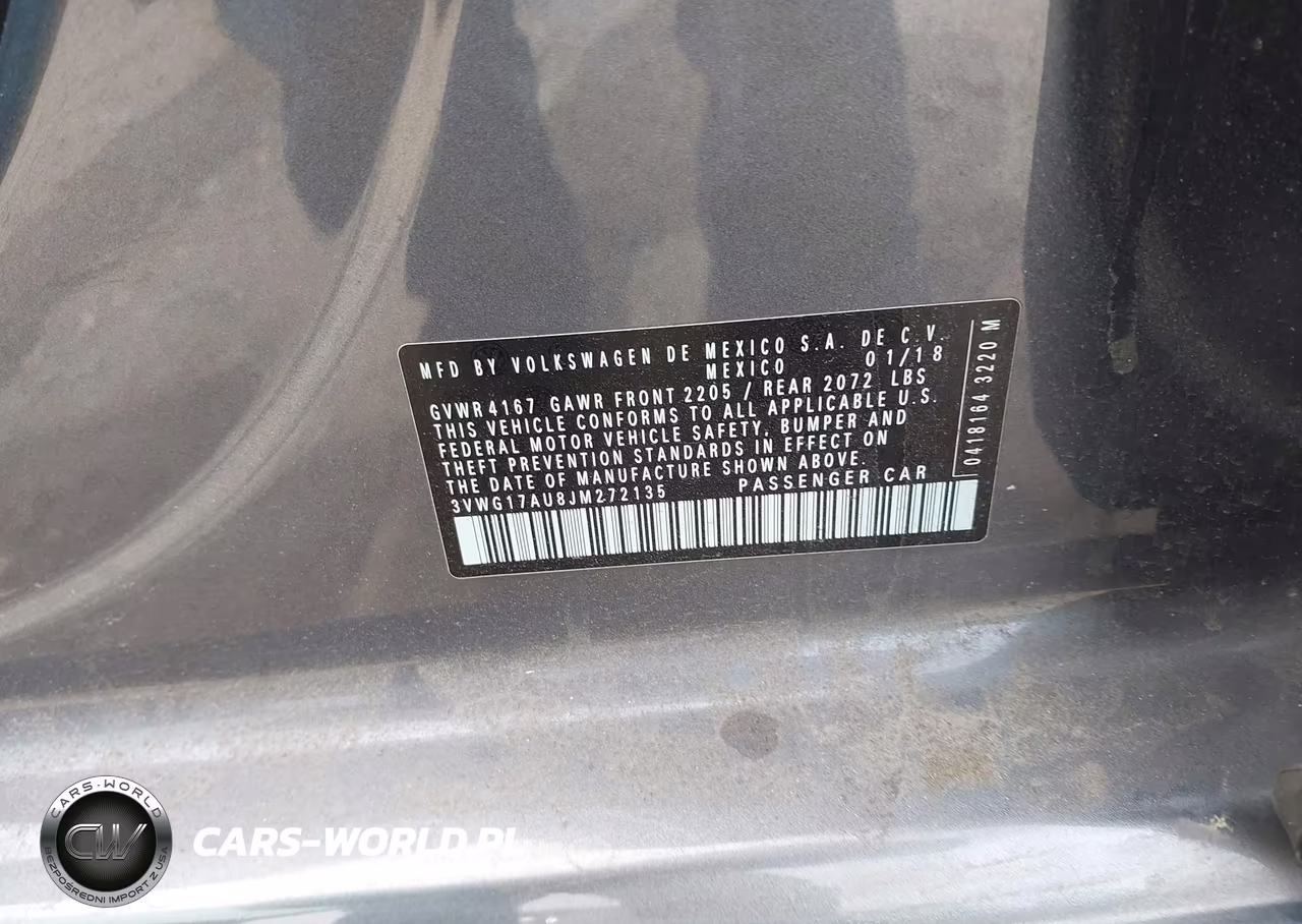 2018 Volkswagen Golf Tsi S-Tsi Se VIN:3VWG17AU8JM272135 - 9