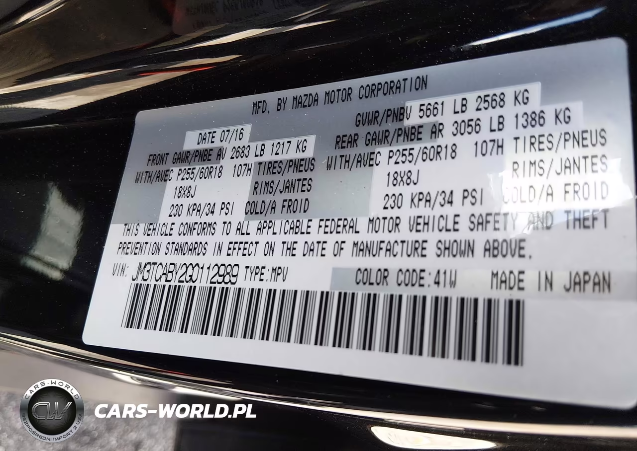 2016 Mazda Cx-9 Sport VIN:JM3TCABY2G0112989 - 9