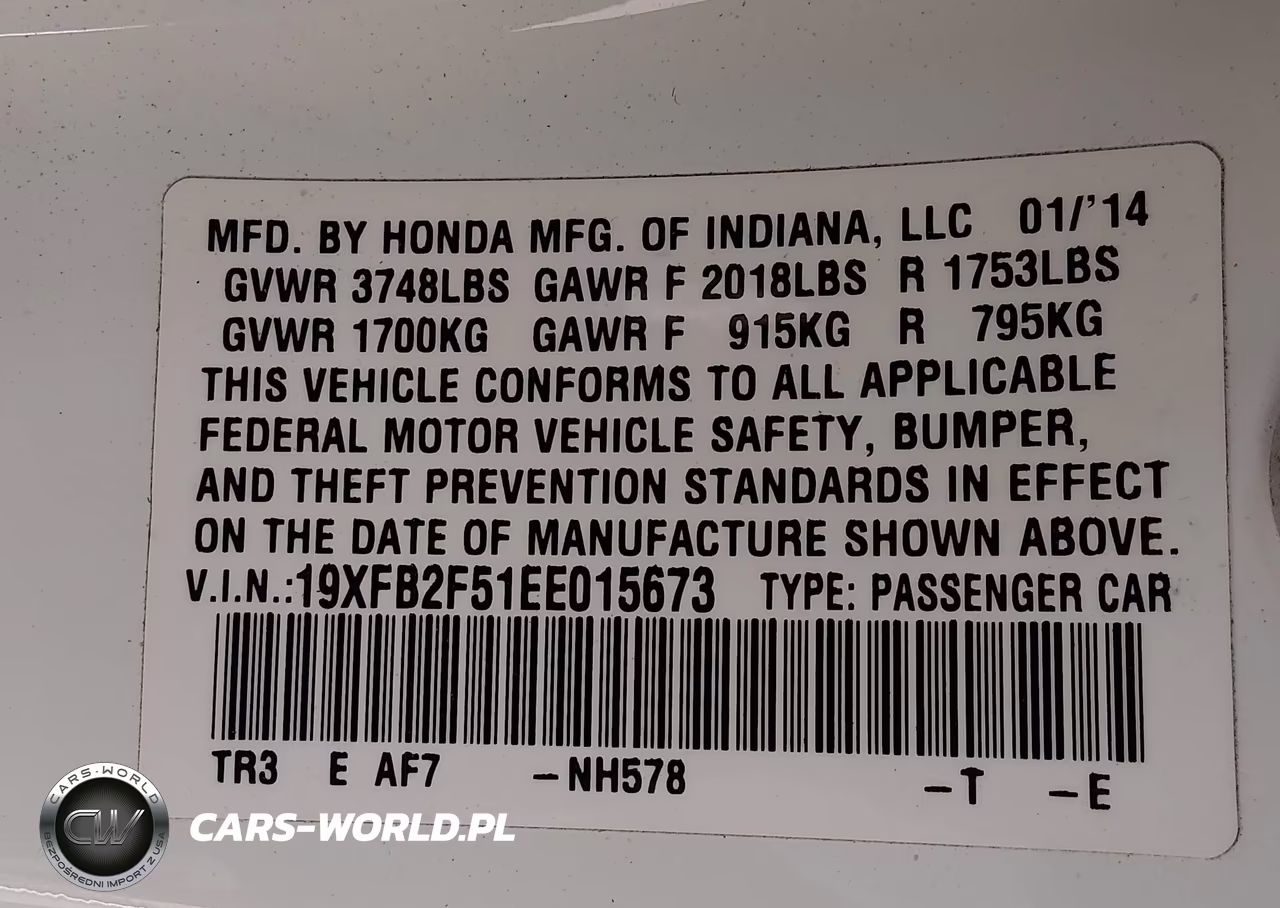 2014 Honda Civic Lx VIN:19XFB2F51EE015673 - 9