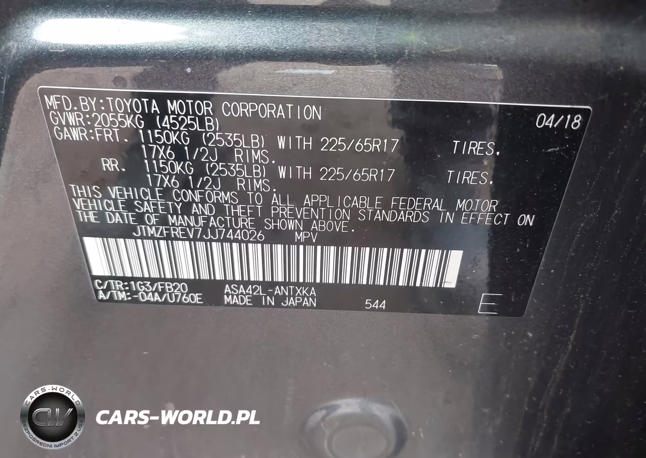 2018 Toyota Rav4 Le VIN:JTMZFREV7JJ744026 - 9