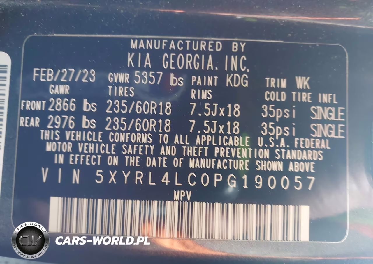 2023 Kia Sorento S VIN:5XYRL4LC0PG190057 - 9