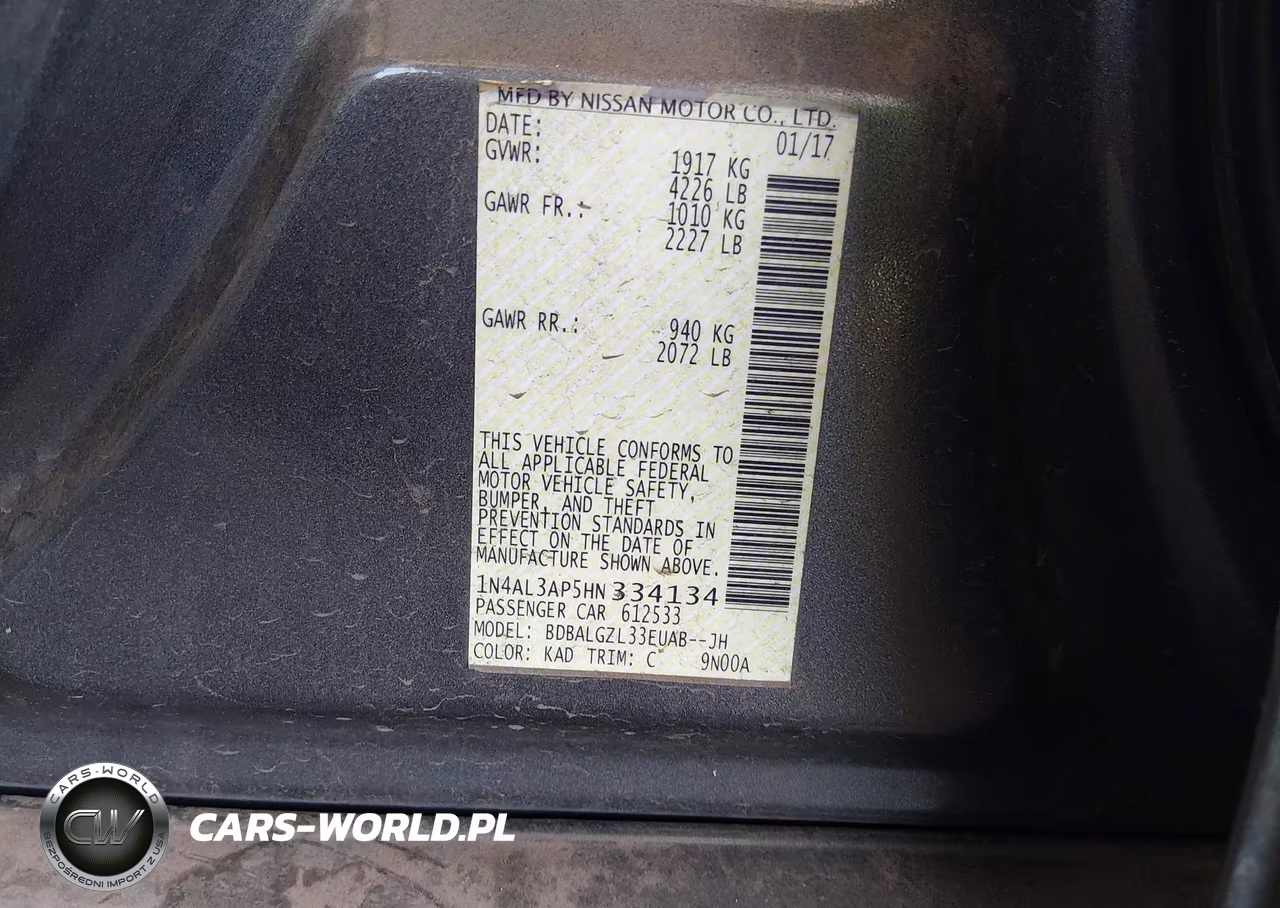 2017 Nissan Altima 2.5 S VIN:1N4AL3AP5HN334134 - 9