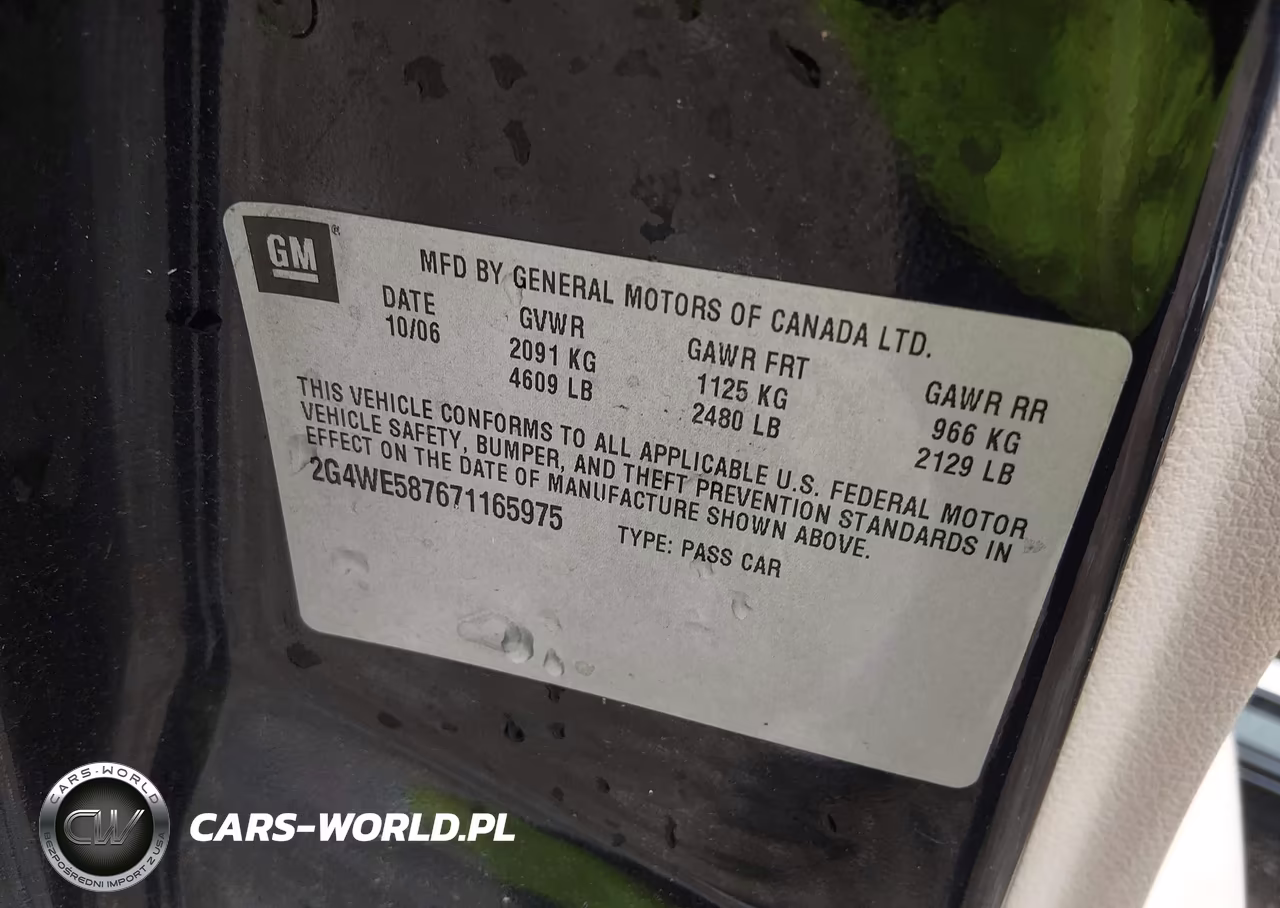 2007 Buick Lacrosse Cxs VIN:2G4WE587671165975 - 9