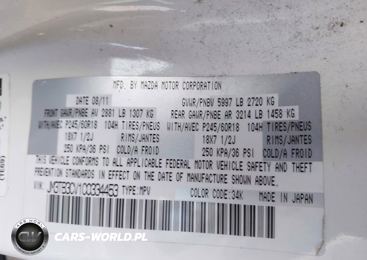 2012 Mazda Cx-9 Touring VIN:JM3TB3CV1C0334453 - 9