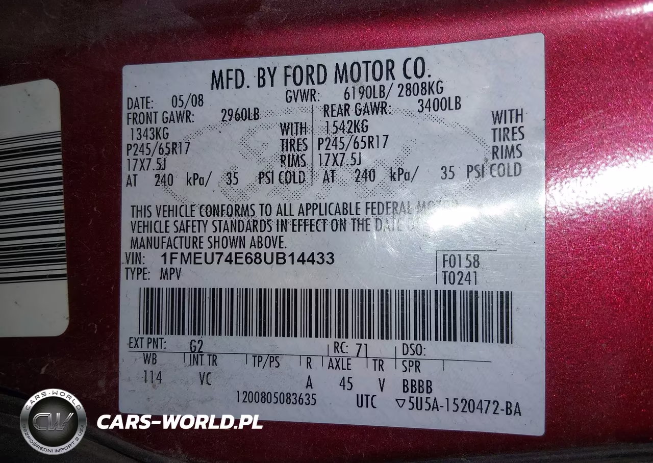 2008 Ford Explorer Eddie Bauer VIN:1FMEU74E68UB14433 - 9