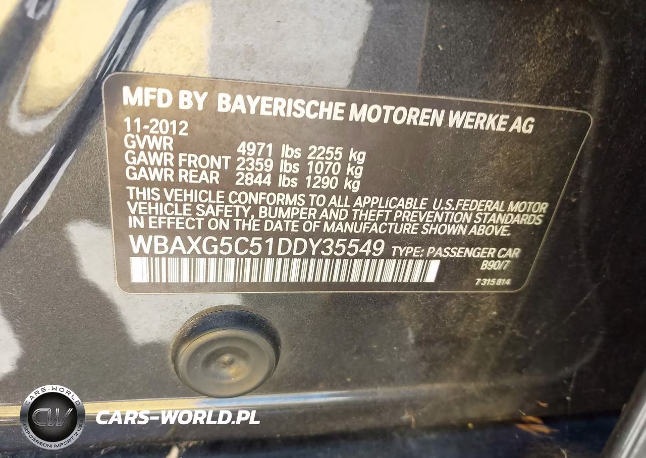 2013 BMW 528I VIN:WBAXG5C51DDY35549 - 9