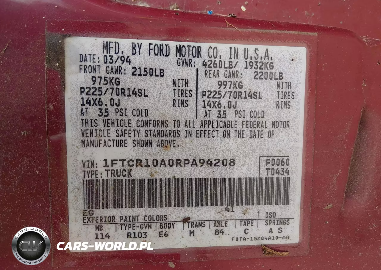 1994 Ford Ranger VIN:1FTCR10A0RPA94208 - 9