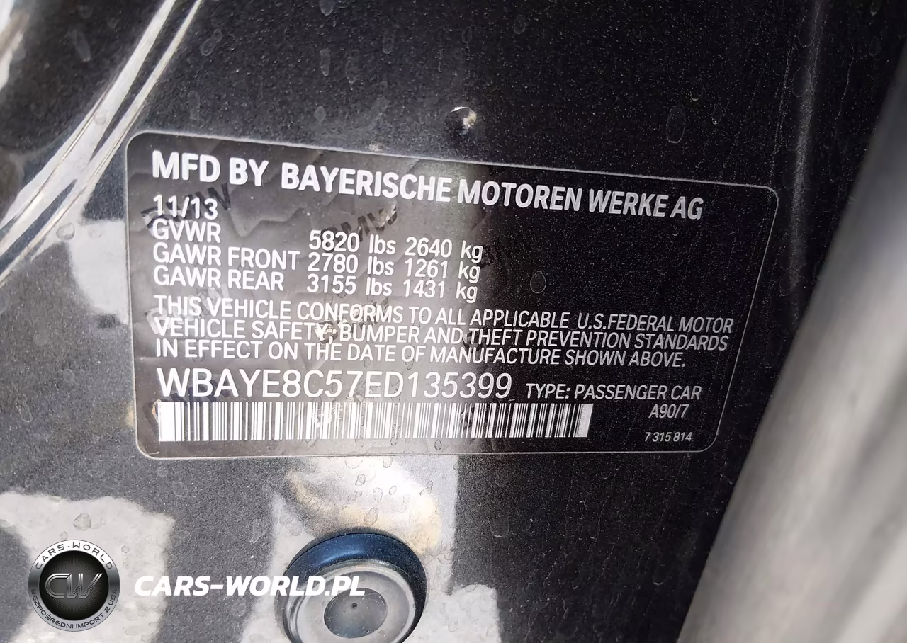 2014 BMW Alpina B7 VIN:WBAYE8C57ED135399 - 9