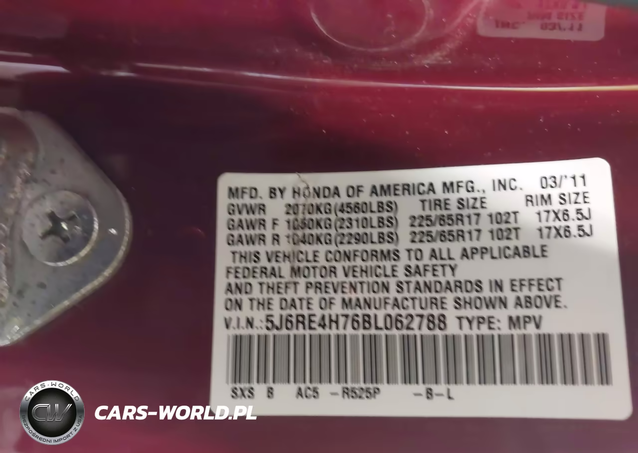 2011 Honda Cr-V Ex-L VIN:5J6RE4H76BL062788 - 9