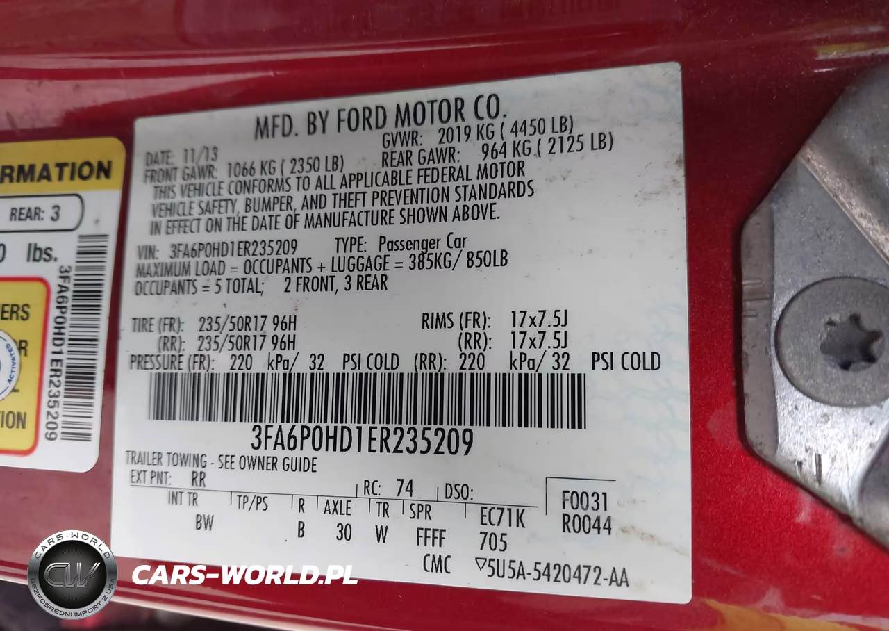 2014 Ford Fusion Se VIN:3FA6P0HD1ER235209 - 9