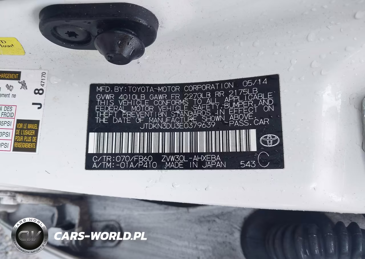 2014 Toyota Prius Two VIN:JTDKN3DU3E0379639 - 9
