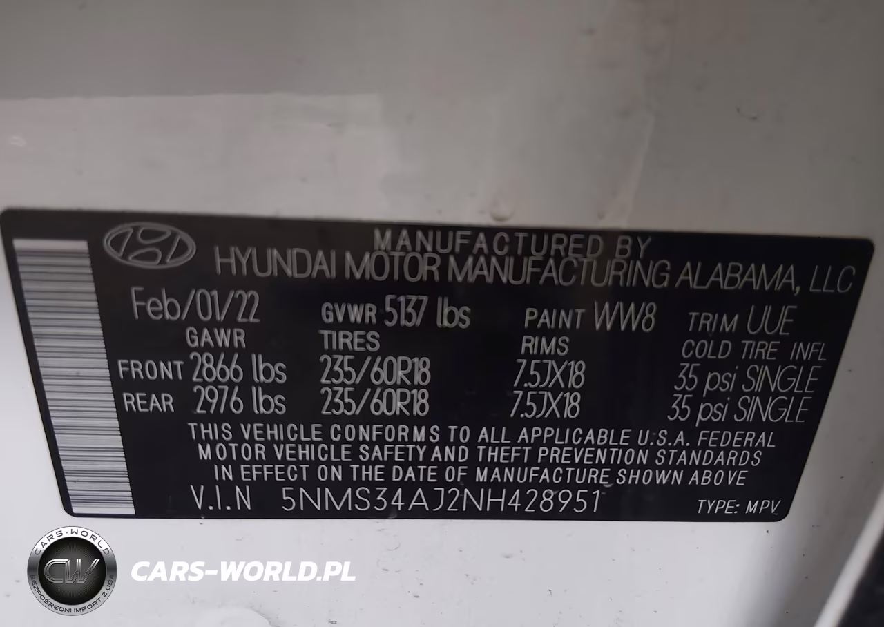 2022 Hyundai Santa Fe Sel VIN:5NMS34AJ2NH428951 - 9
