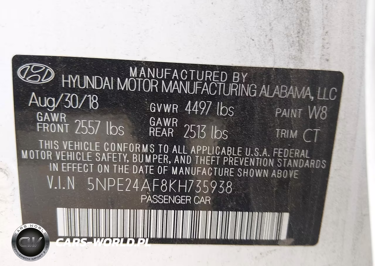 2019 Hyundai Sonata Se VIN:5NPE24AF8KH735938 - 9