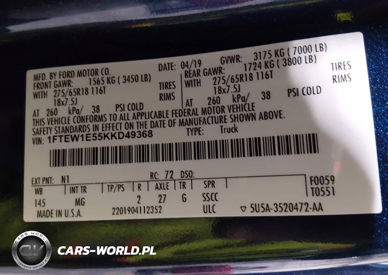 2019 Ford F-150 Xlt VIN:1FTEW1E55KKD49368 - 9