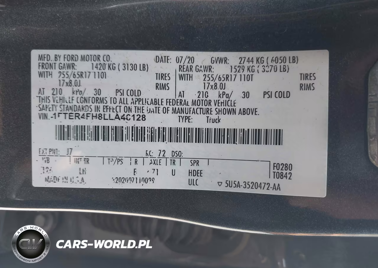 2020 Ford Ranger Xl VIN:1FTER4FH8LLA46128 - 9
