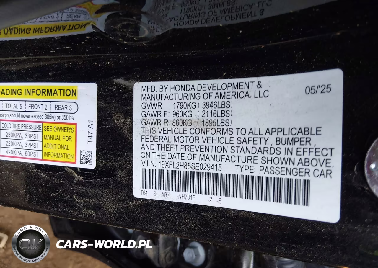 2025 Honda Civic Sedan Sport VIN:19XFL2H85SE029415 - 9