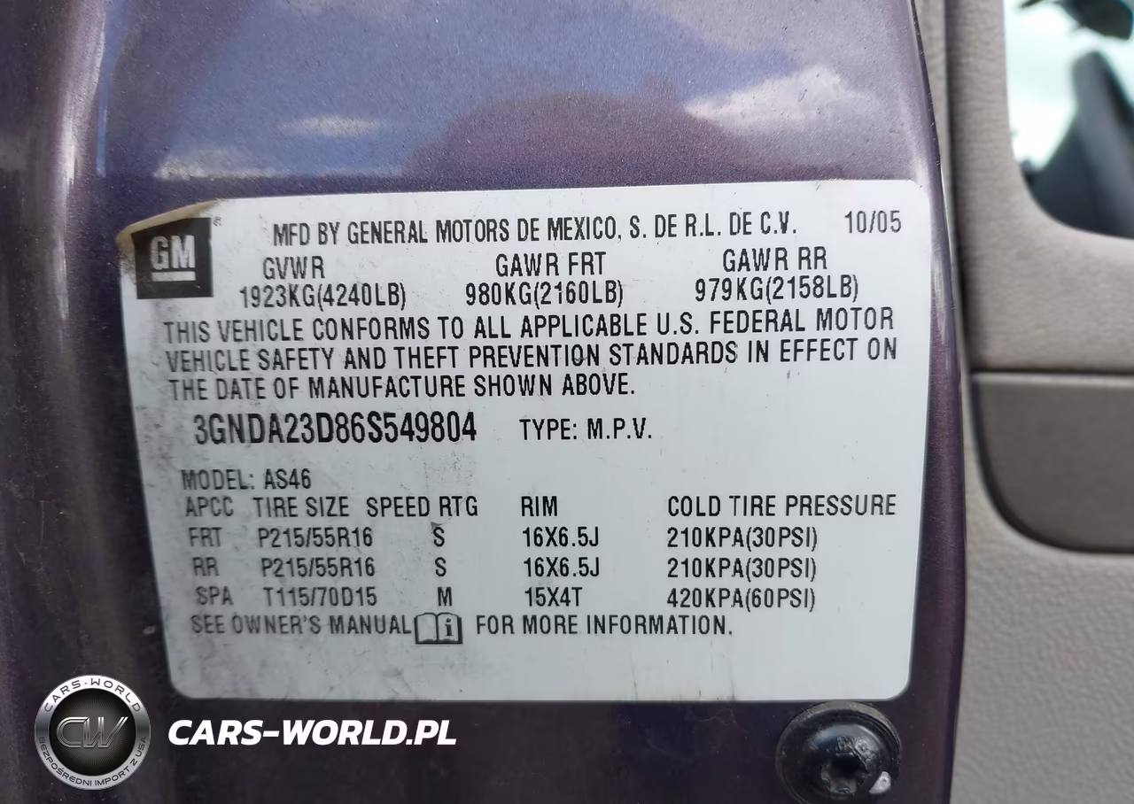 2006 Chevrolet Hhr Lt VIN:3GNDA23D86S549804 - 9